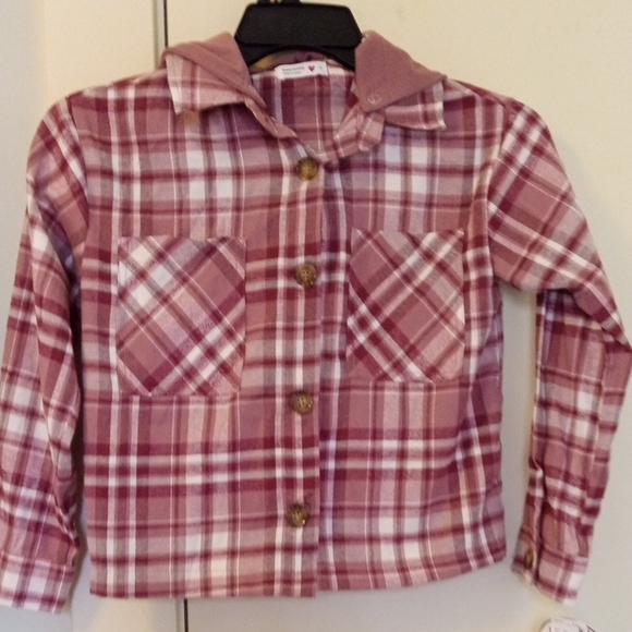 Beautees Jackets & Blazers - Brand New BEAUTEES Plaid Jacket Shirt with Removable Hood